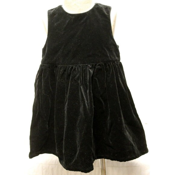 NWT VTG 1998 Baby Gap Dress Black Velvet Girl Toddler Sz 2xL 100% Cotton - Picture 1 of 7